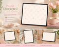 Pastel Smiley Flower Checkered iPad Wallpaper | Cute Aesthetic Digital Download