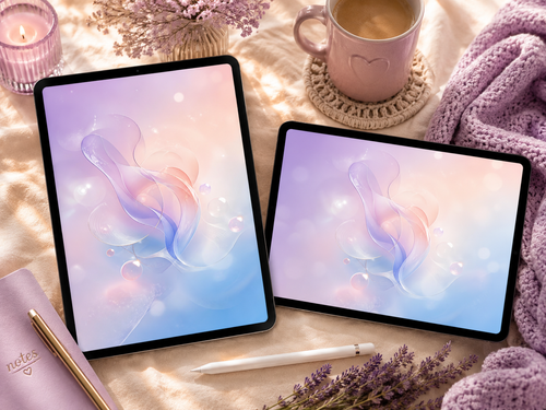 Dreamy Pastel Ribbon Tablet Wallpaper | iPad Digital Download